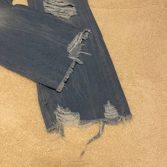 Distressed Blue Wide-Leg Denim Jeans‎ Medium Size - Picture 2 of 14